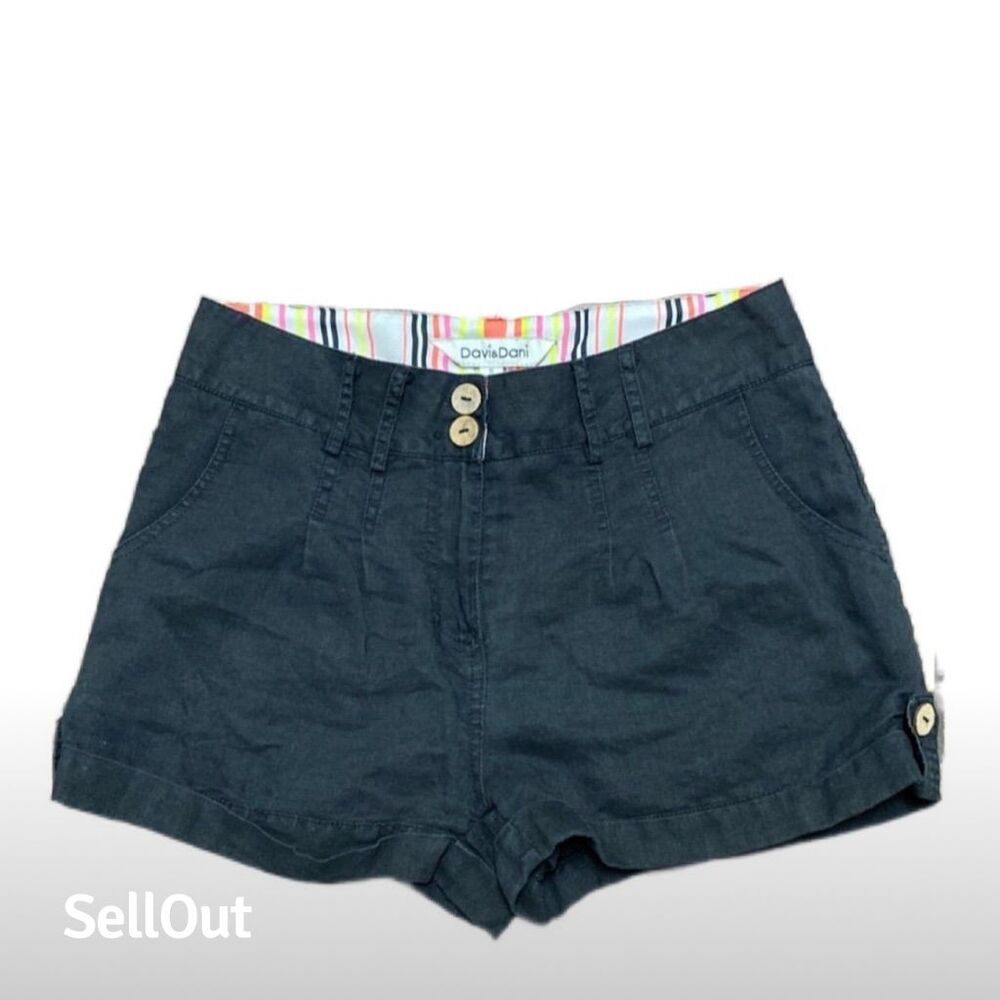 Davi & Dani Women's Black Chino Shorts Size S Casual Summer